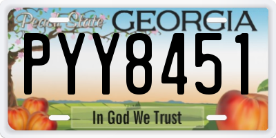 GA license plate PYY8451