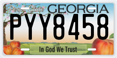 GA license plate PYY8458