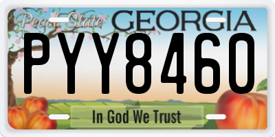 GA license plate PYY8460