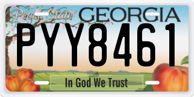 GA license plate PYY8461