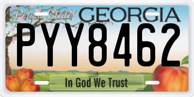 GA license plate PYY8462