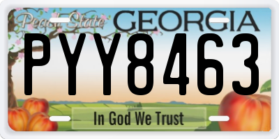 GA license plate PYY8463
