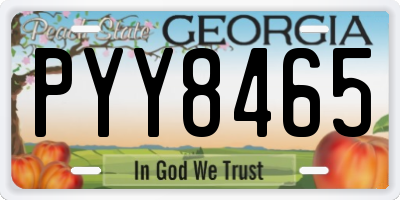 GA license plate PYY8465