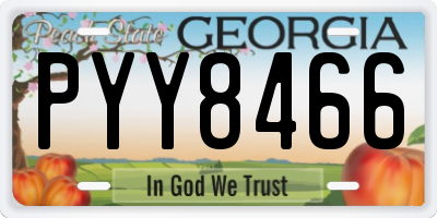 GA license plate PYY8466
