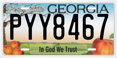 GA license plate PYY8467