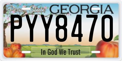 GA license plate PYY8470