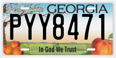 GA license plate PYY8471