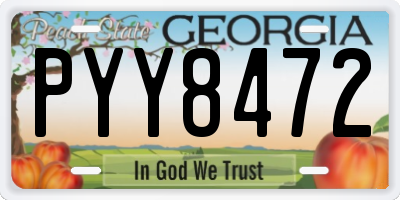 GA license plate PYY8472