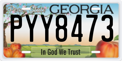 GA license plate PYY8473
