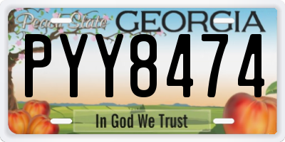 GA license plate PYY8474