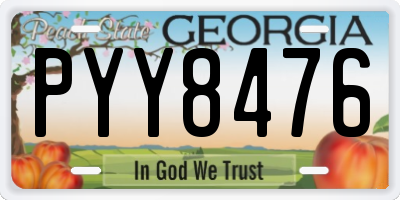 GA license plate PYY8476