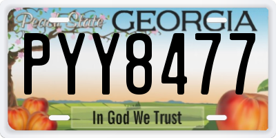 GA license plate PYY8477