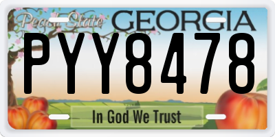 GA license plate PYY8478