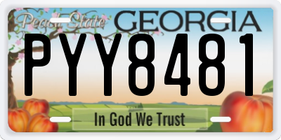 GA license plate PYY8481