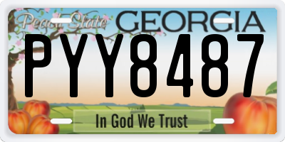 GA license plate PYY8487