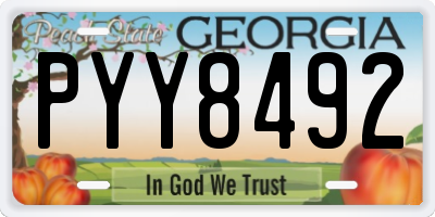 GA license plate PYY8492