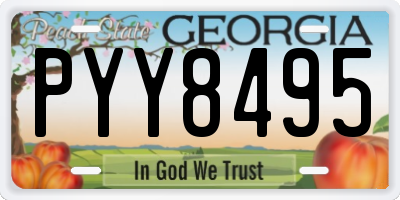 GA license plate PYY8495
