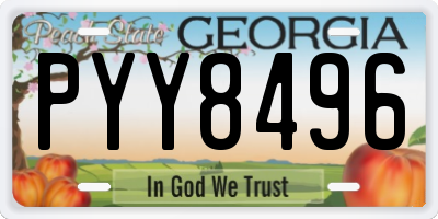 GA license plate PYY8496