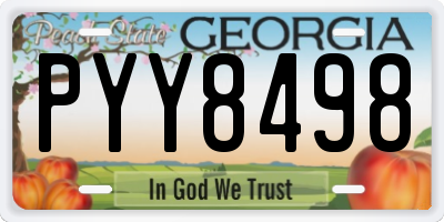 GA license plate PYY8498