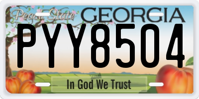 GA license plate PYY8504