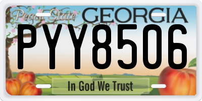 GA license plate PYY8506