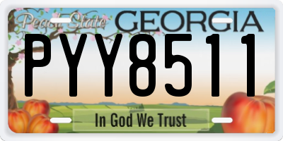 GA license plate PYY8511