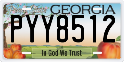 GA license plate PYY8512