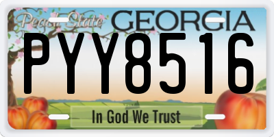 GA license plate PYY8516
