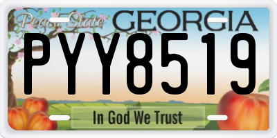 GA license plate PYY8519
