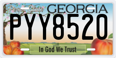GA license plate PYY8520