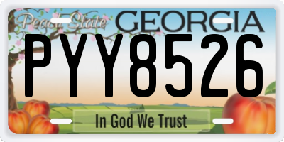 GA license plate PYY8526