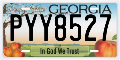 GA license plate PYY8527