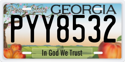GA license plate PYY8532