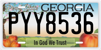 GA license plate PYY8536