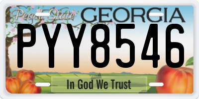 GA license plate PYY8546