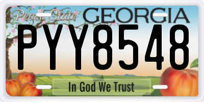 GA license plate PYY8548