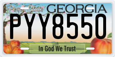 GA license plate PYY8550