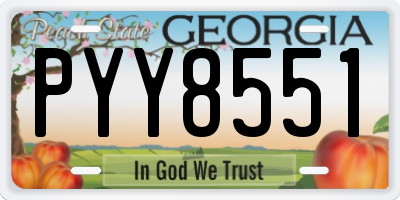 GA license plate PYY8551