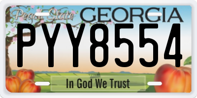 GA license plate PYY8554