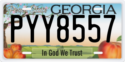 GA license plate PYY8557