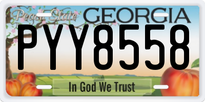 GA license plate PYY8558
