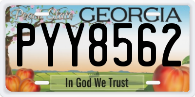 GA license plate PYY8562