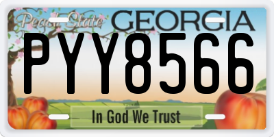 GA license plate PYY8566