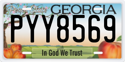 GA license plate PYY8569