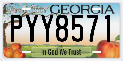 GA license plate PYY8571