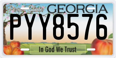 GA license plate PYY8576