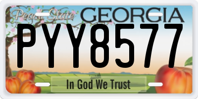 GA license plate PYY8577