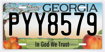 GA license plate PYY8579