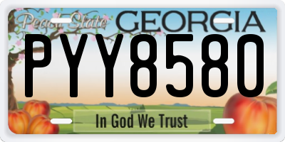 GA license plate PYY8580