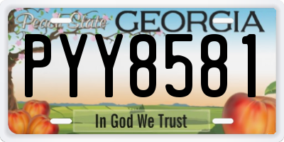 GA license plate PYY8581